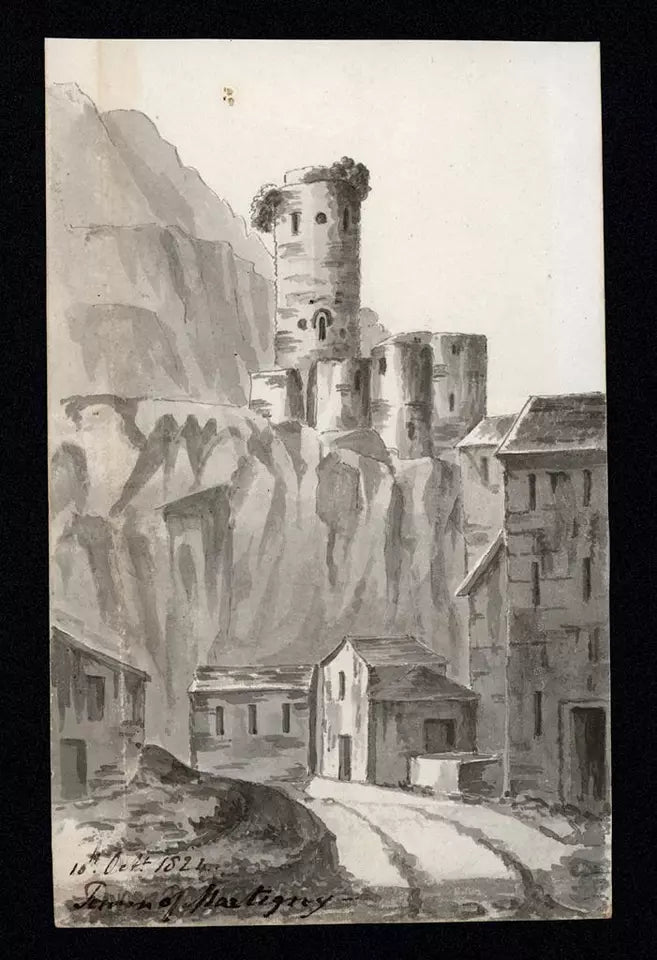 Elizabeth Campbell (1783-1861) Watercolour Painting - Martigny, Switzerland 1824