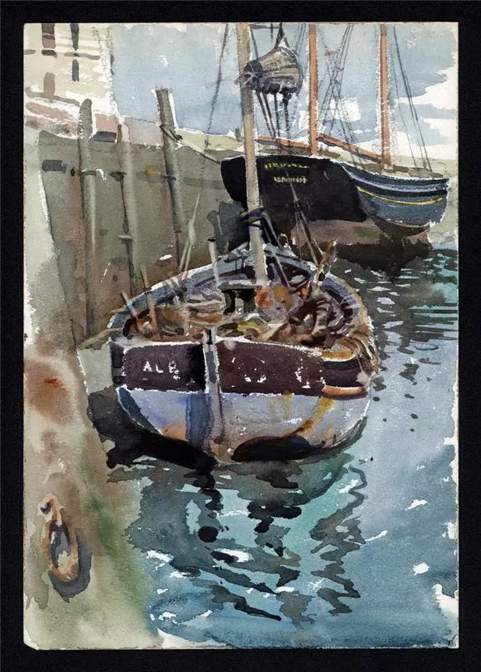 Arthur Royce Bradbury (1892-1977) Watercolour Painting - Harbour Scene 1953