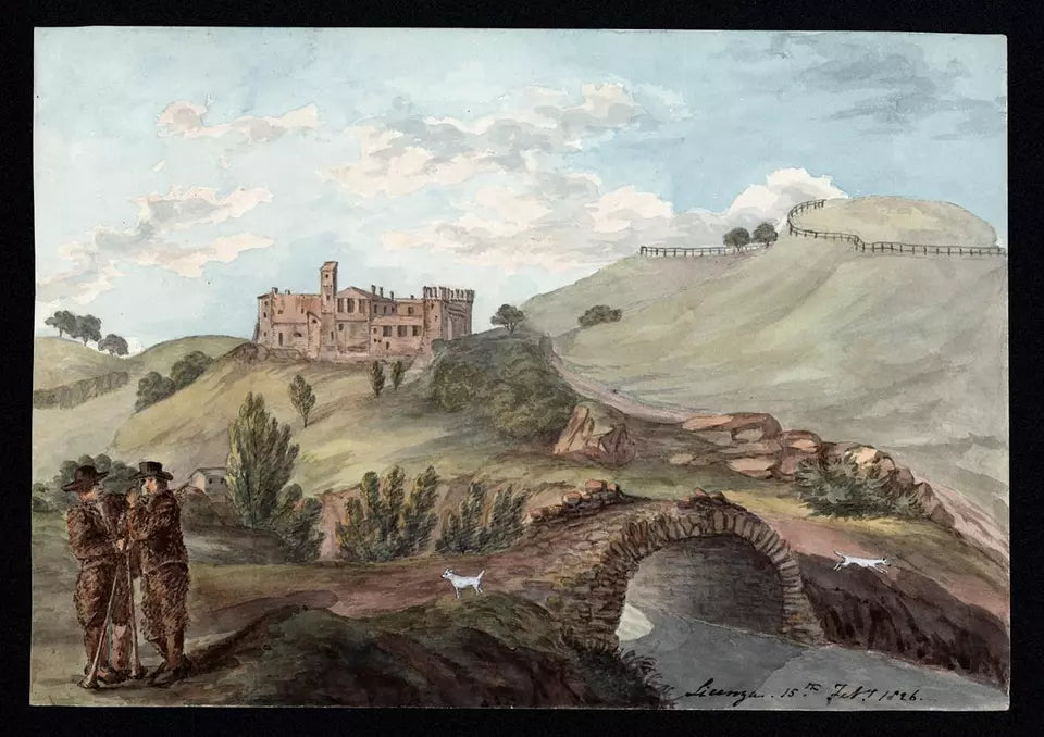Elizabeth Campbell (1783-1861) Watercolour Painting - Licenza Italy 1826