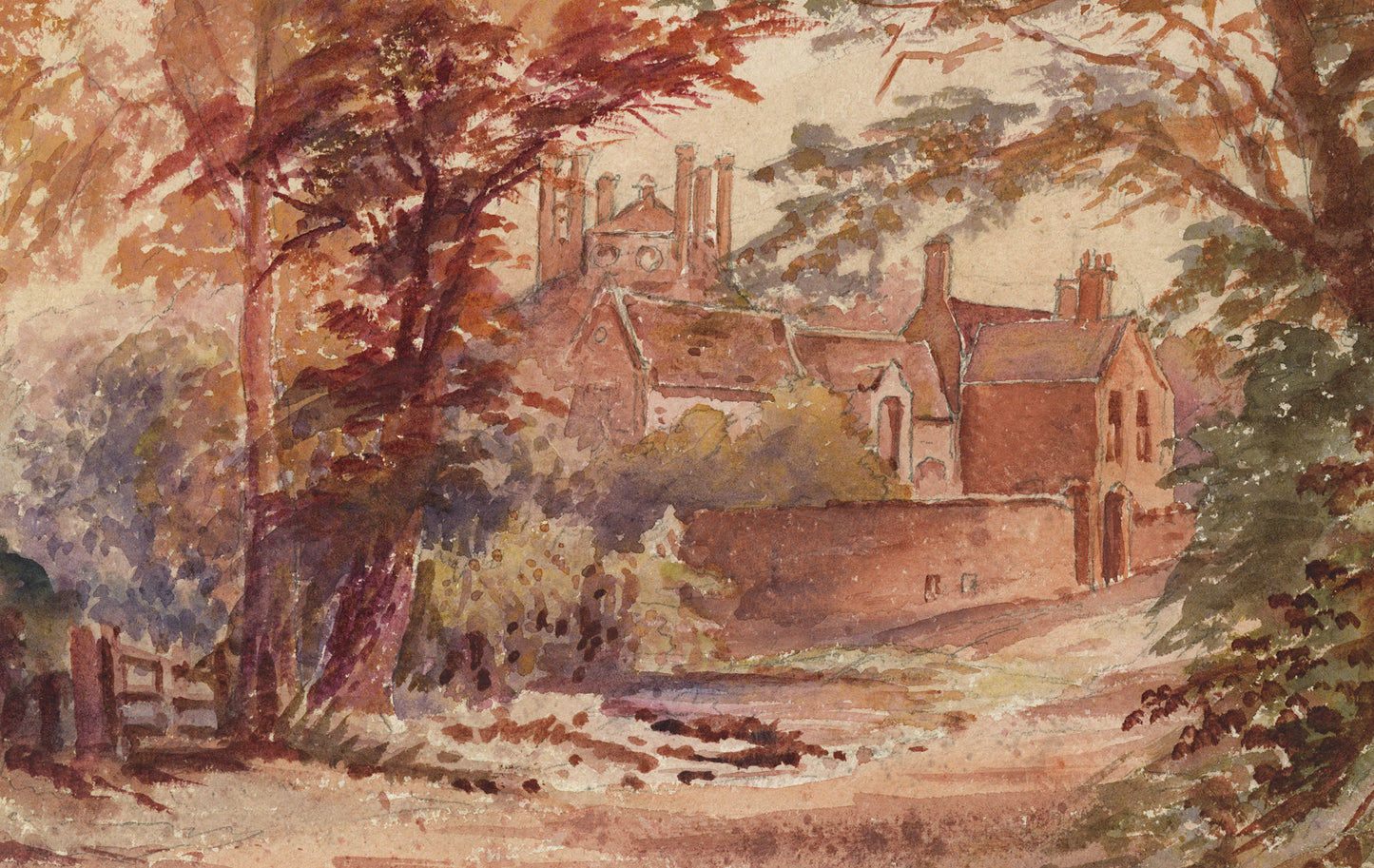 Circle of Petit - Watercolour Painting - The Brambles 1875