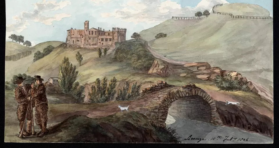 Elizabeth Campbell (1783-1861) Watercolour Painting - Licenza Italy 1826