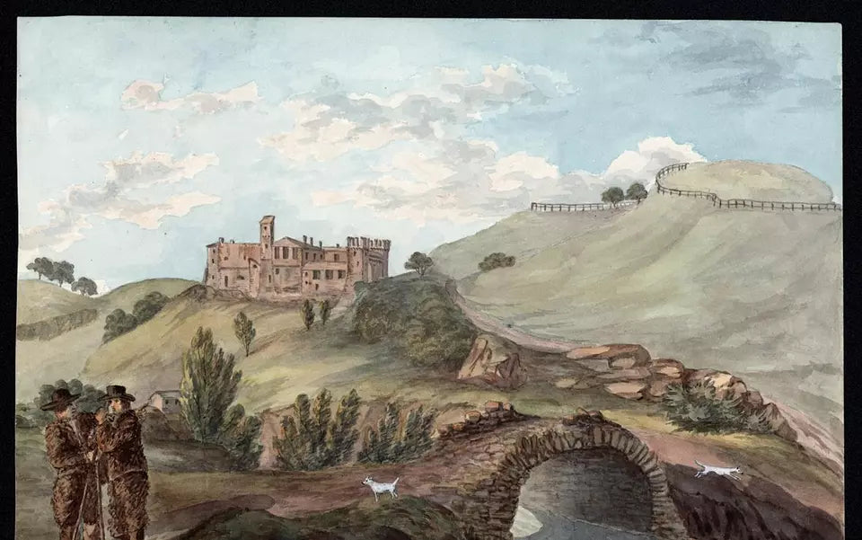 Elizabeth Campbell (1783-1861) Watercolour Painting - Licenza Italy 1826