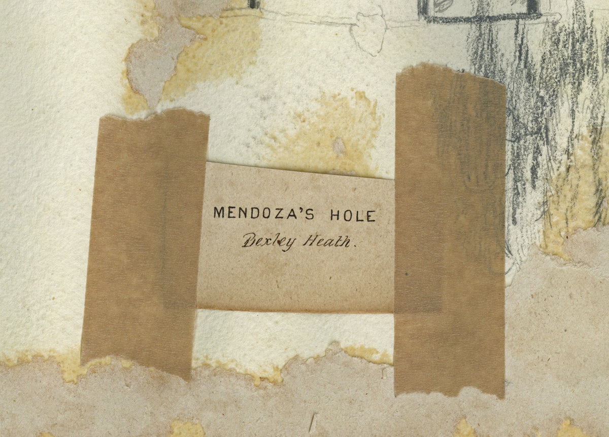 William Hubbard (1804-1870) Watercolour Painting Mendoza's Hole Bexleyheath Kent