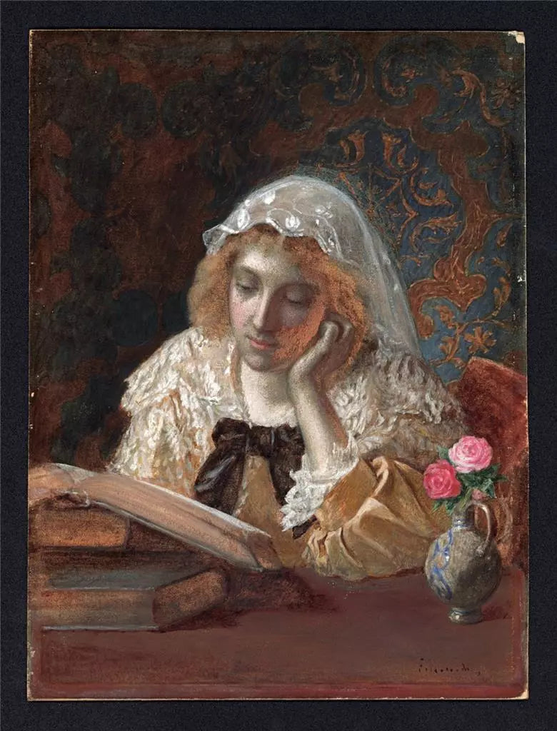 Frank Nowlan (1835-1919) Watercolour Painting - Portrait Of A Lady