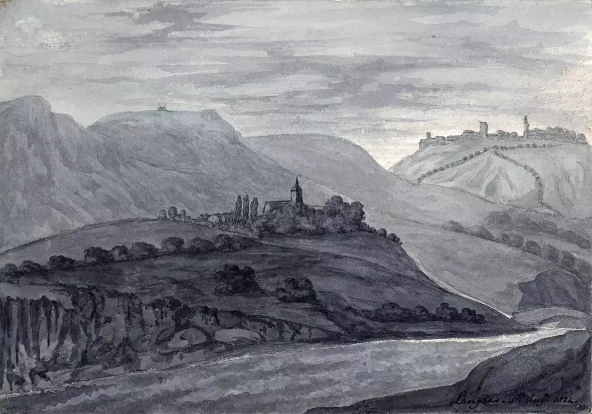 Elizabeth Campbell (1783-1861) - Watercolour Painting - Langres France - 1824