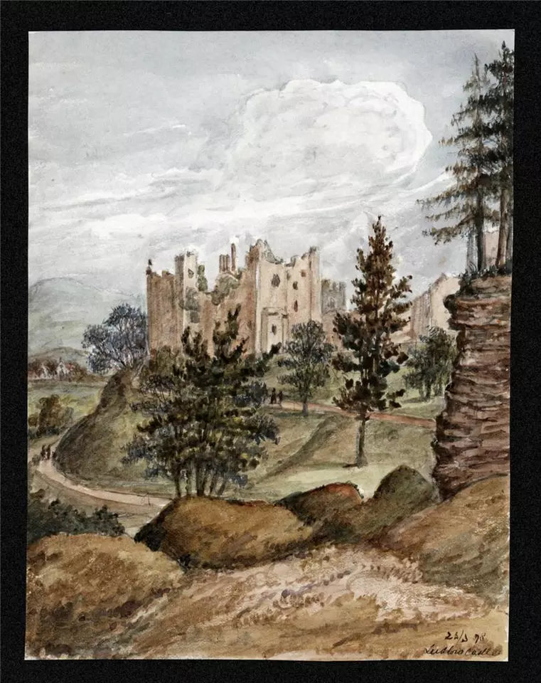 Ludlow Castle 1878 - Watercolour Painting - Algerina Peckover (1841-1927)