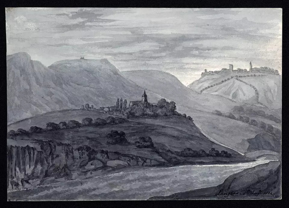 Elizabeth Campbell (1783-1861) - Watercolour Painting - Langres France - 1824