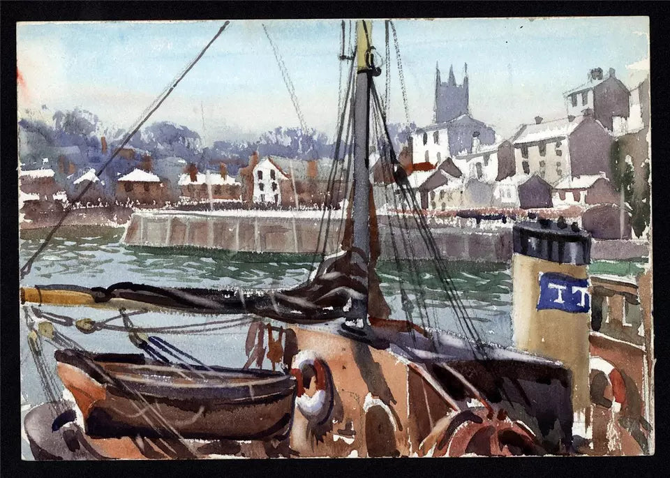 Arthur Royce Bradbury (1892-1977) Watercolour Painting - Boats In Harbour