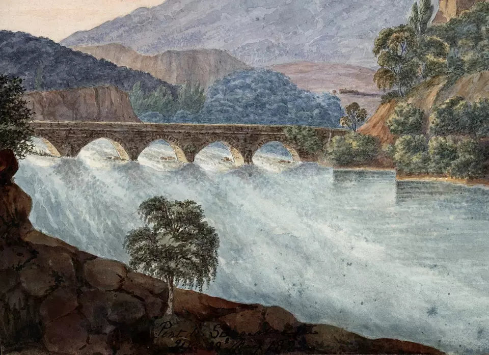 Elizabeth Campbell (1783-1861) Watercolour Painting - Pont De Sierre 1822
