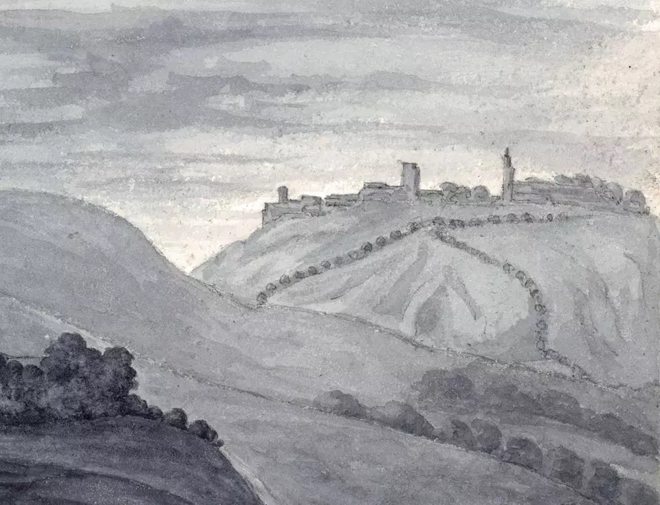 Elizabeth Campbell (1783-1861) - Watercolour Painting - Langres France - 1824