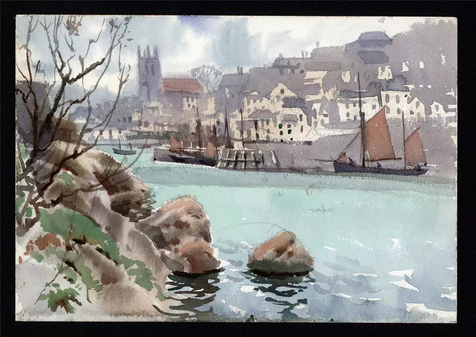 Arthur Royce Bradbury (1892-1977) Watercolour Painting - Coastal Landscape