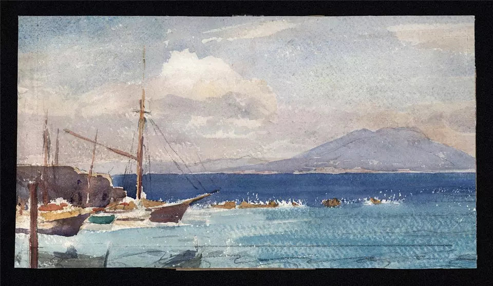 Cedric J. Kennedy (1898-1968) - Watercolour Painting - Bay Of Naples From Capri 1923