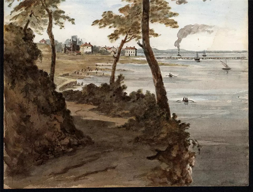 Sir James Lillyman Caldwell (1770-1863) - Watercolour Painting - Ryde, Isle of Wight - c1843