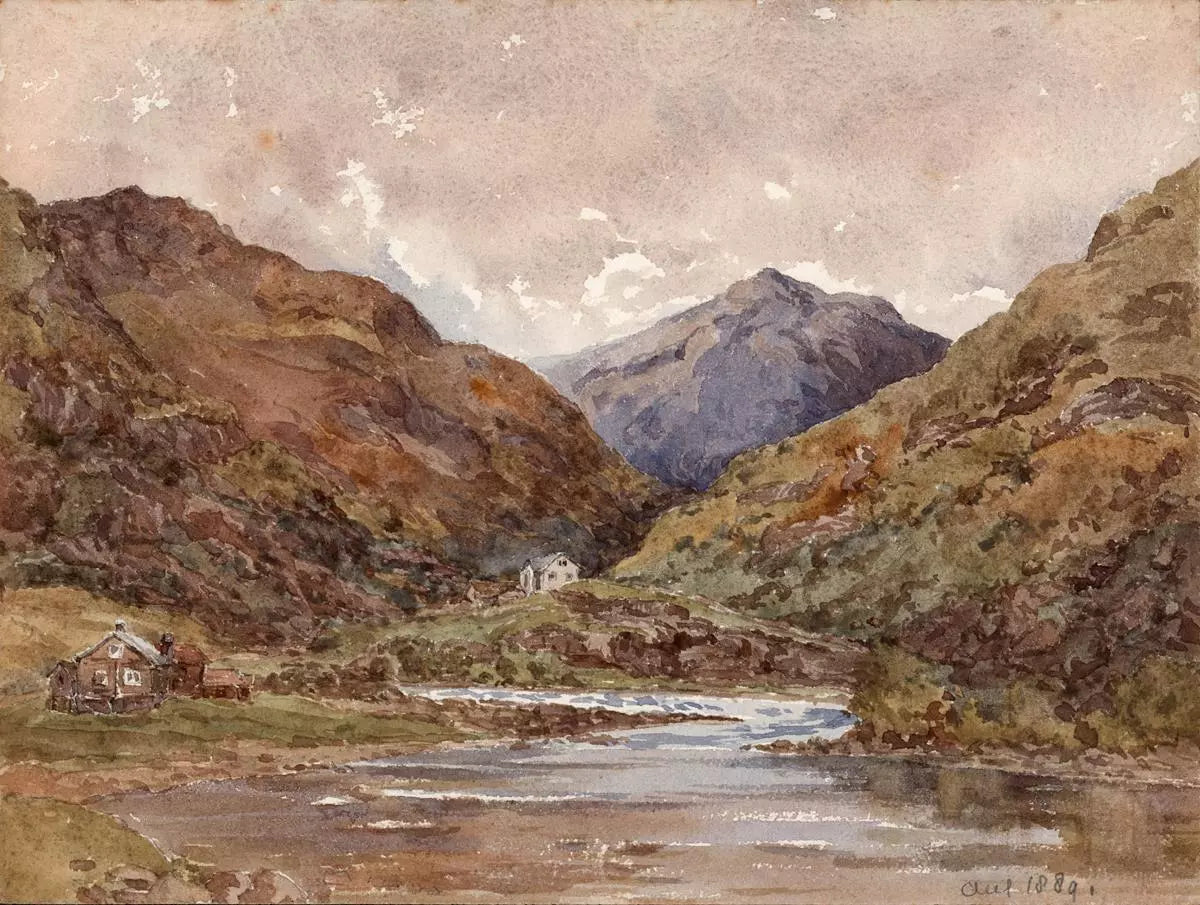 Kirkevold Tonsberg Norway 1889 - Watercolour Painting - 19th Century