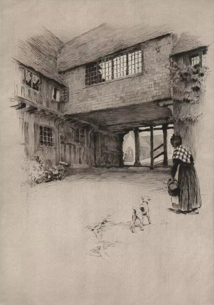 Cecil Aldin (1870-1935) - Pencil Signed Etching - Penshurst