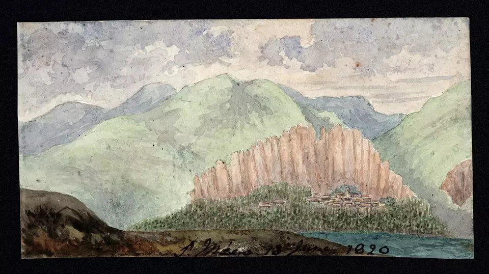 Elizabeth Campbell (1783-1861) Watercolour Painting - Mountain Village - 1820