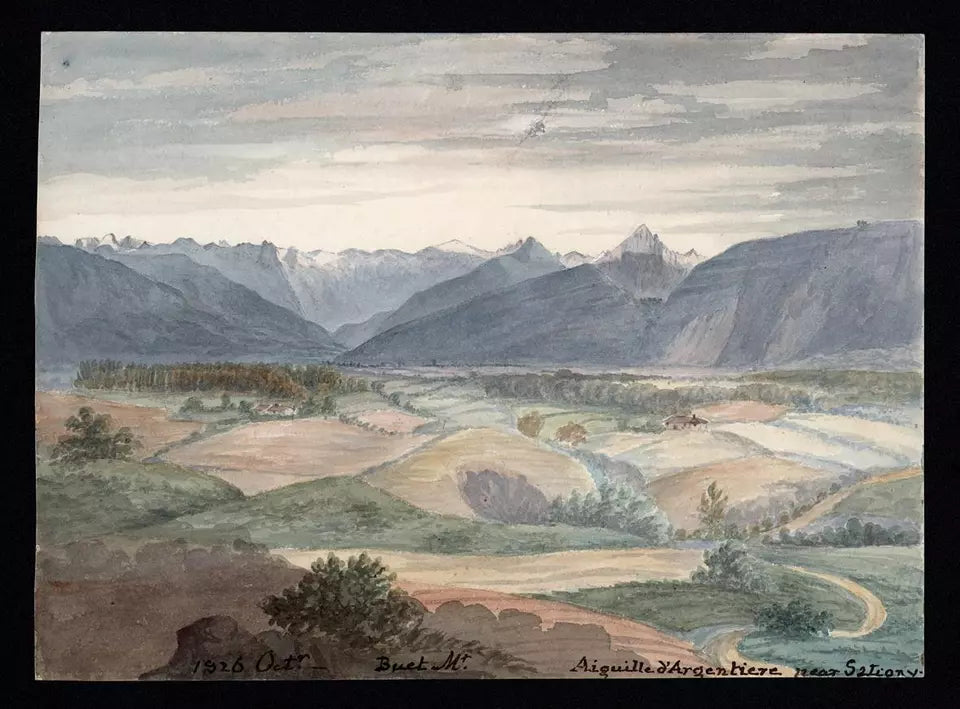 Elizabeth Campbell (1783-1861) Watercolour Painting Nr. Satigny Switzerland 1826
