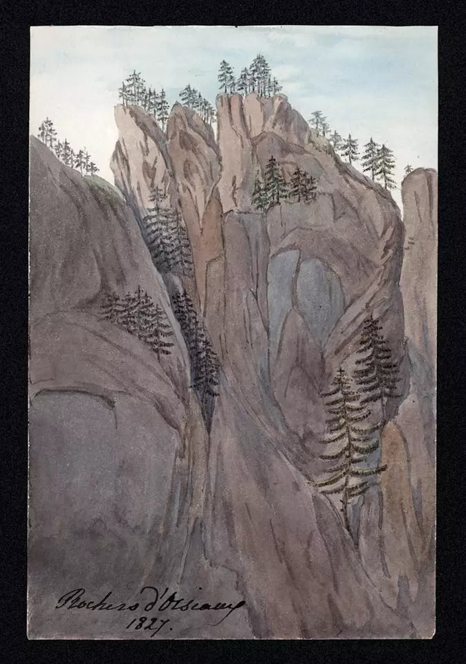 Elizabeth Campbell (1783-1861) Watercolour Painting - Rochers - European Mountains 1827