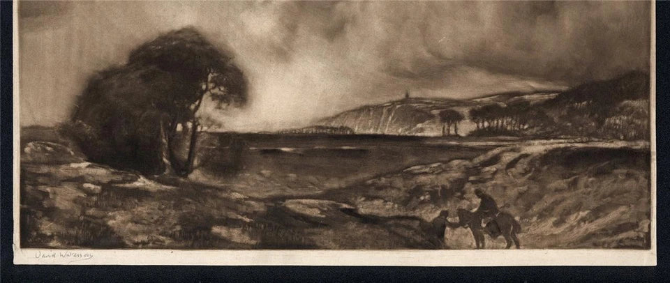 David Waterson Pencil Signed Mezzotint Moorland