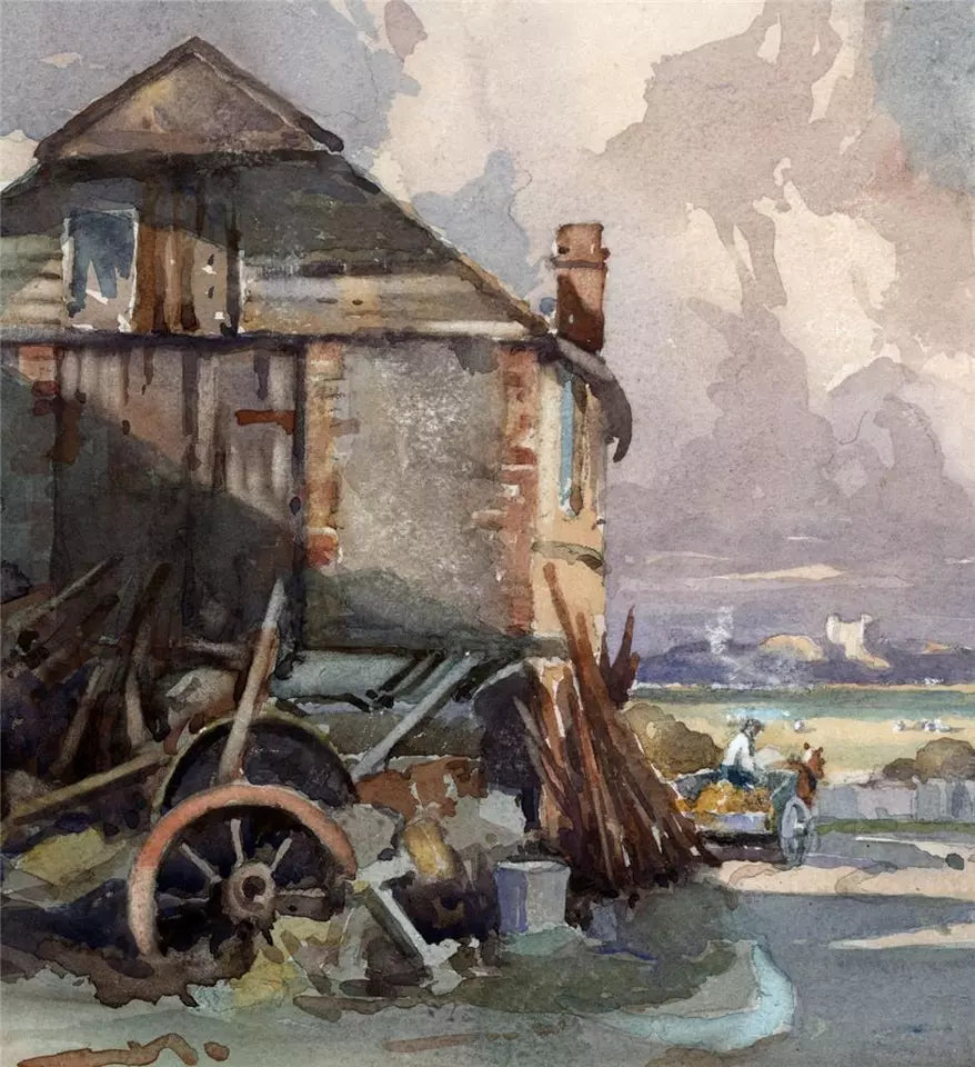William Hyams (1878-1952) Watercolour Painting - Rural Landscape Scene