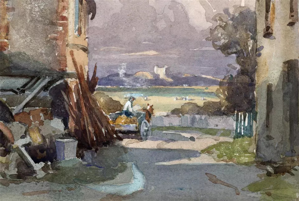 William Hyams (1878-1952) Watercolour Painting - Rural Landscape Scene
