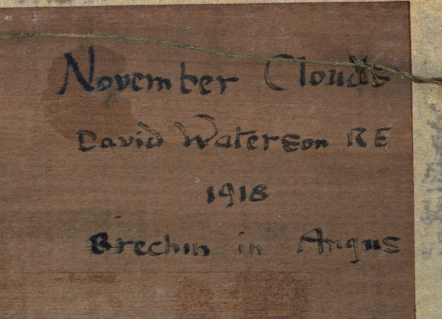 David Waterson (1870-1954) Oil Painting November Clouds Brechin Angus Scotland 1918