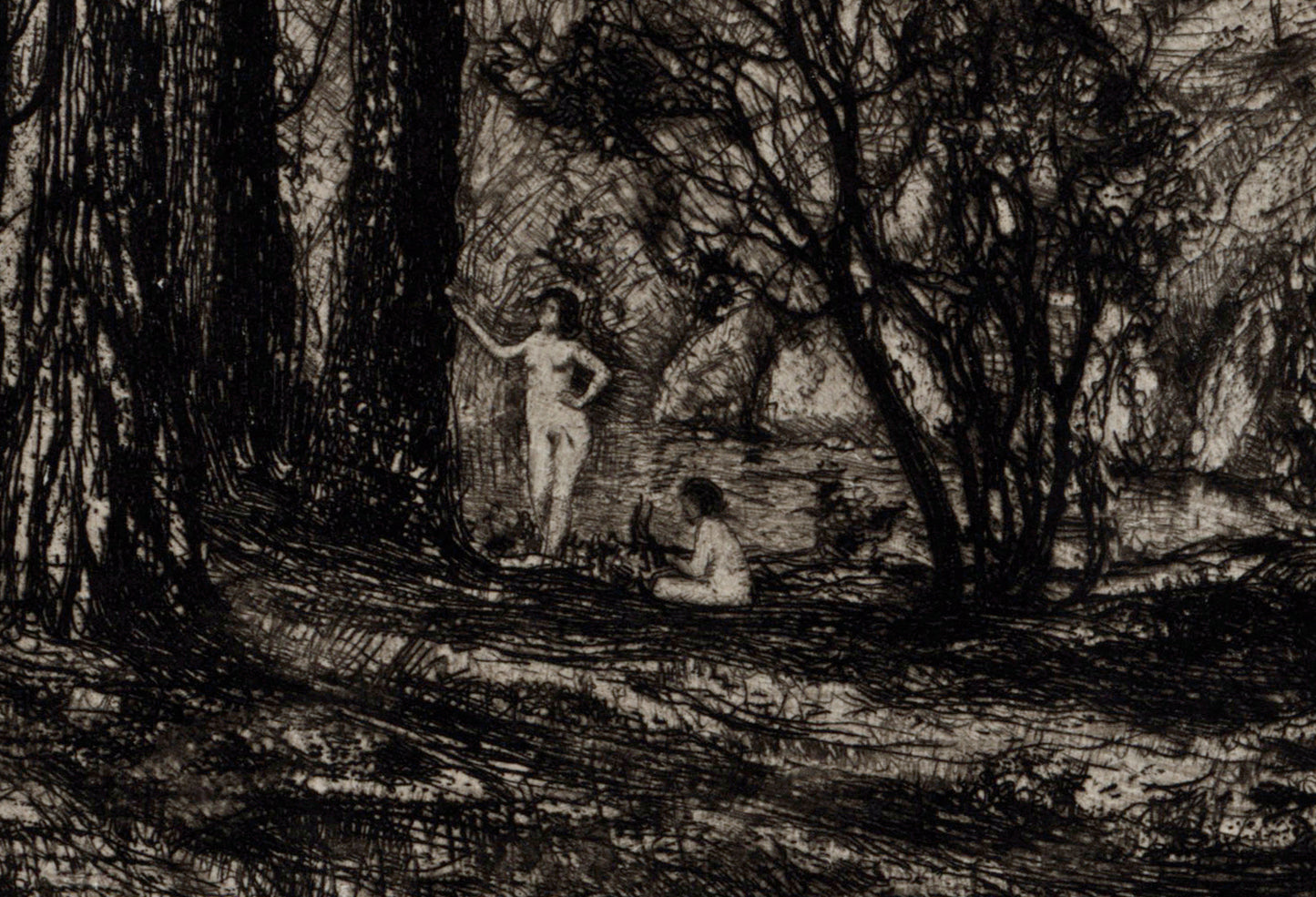 David Waterson (1870-1954) Signed Etching - Pine Trees