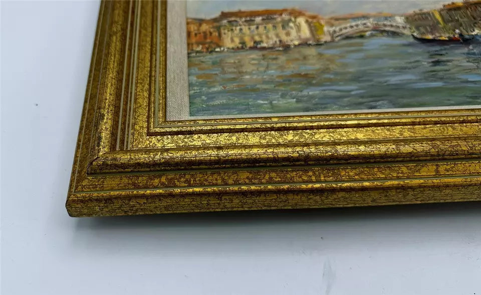 Phyllis May Morgans - Oil Painting - Grand Canal & Rialto Bridge Venice Italy