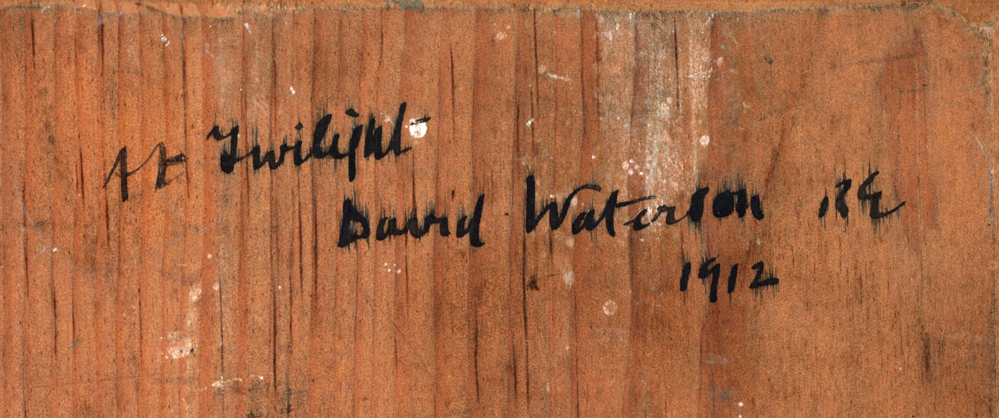 David Waterson (1870-1954) Oil Painting - Landscape At Twilight Scotland 1912