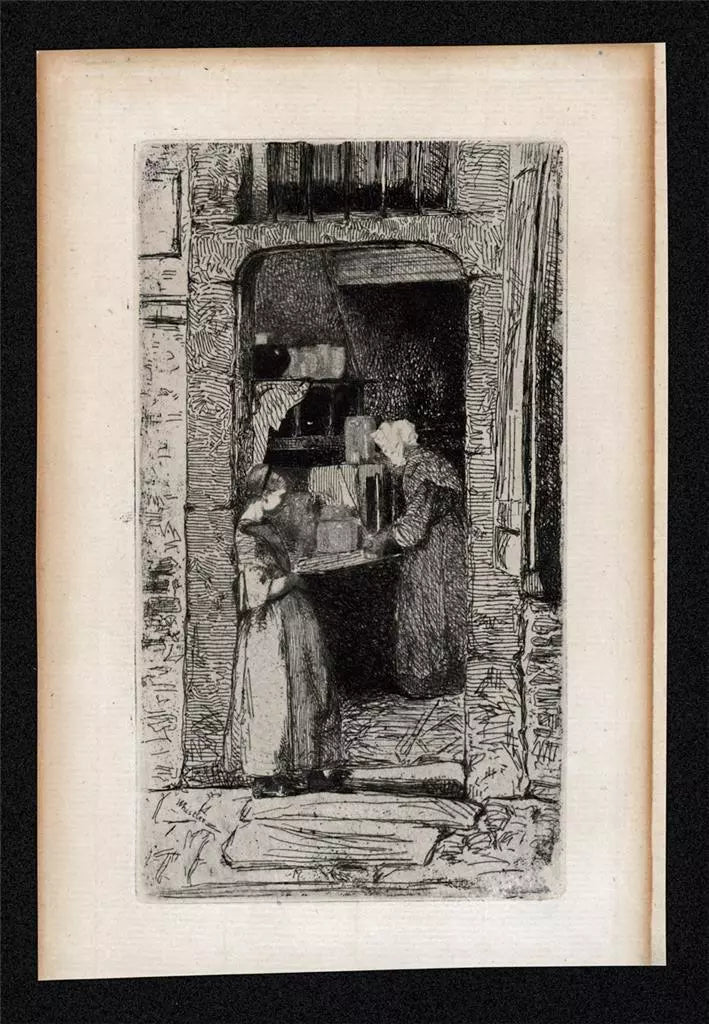 James Abbott McNeill Whistler - Antique Etching - La Marchande de Moutarde 1858