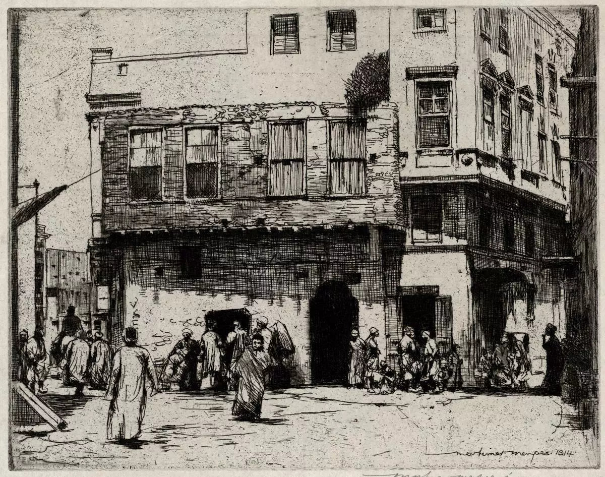 Mortimer Luddington Menpes - Pencil Signed Etching - Street Scene Cairo - 1914