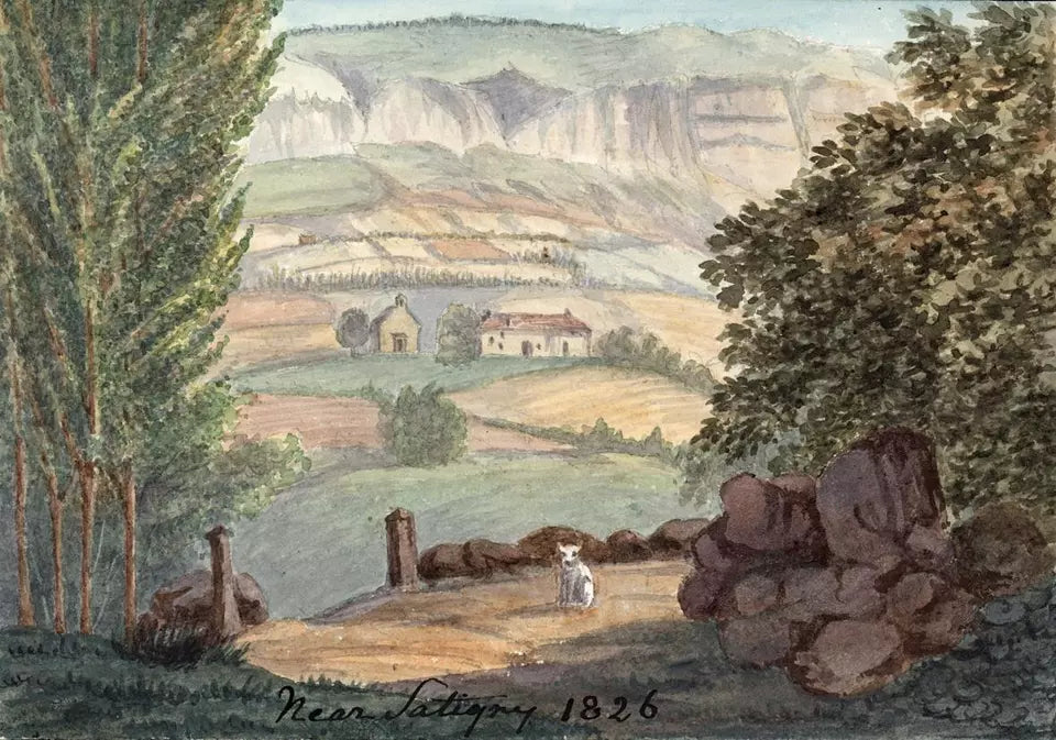 Elizabeth Campbell (1783-1861) - Watercolour Painting Satigny, Switzerland 1826