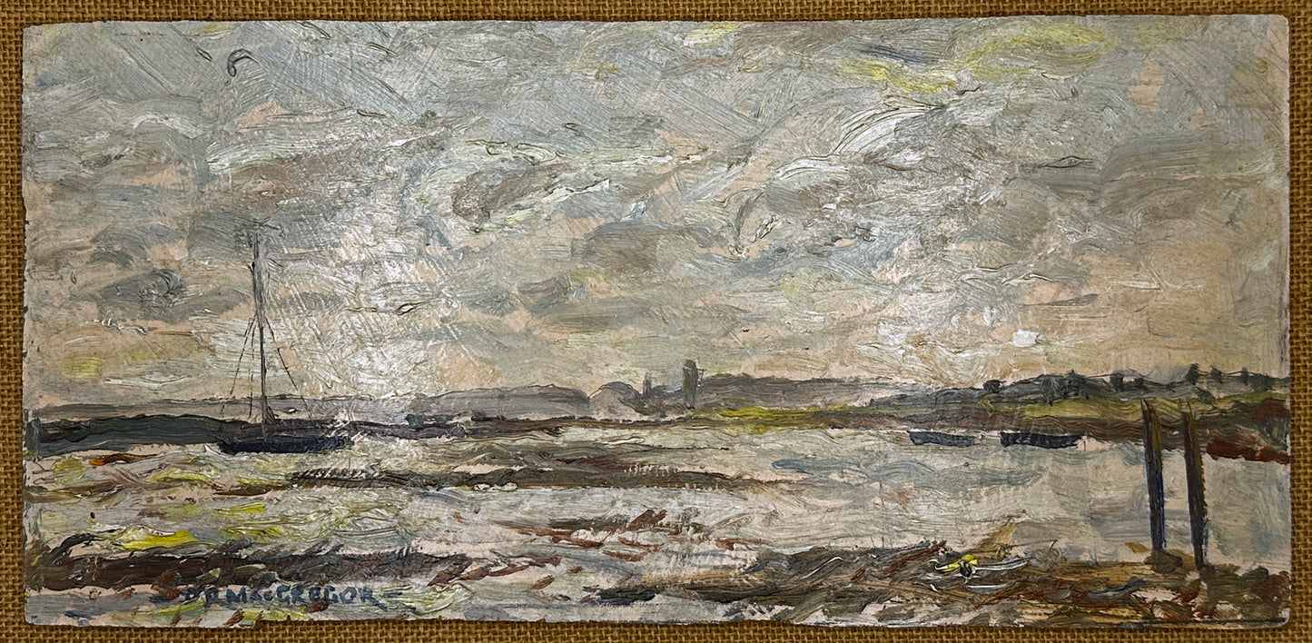 David Roy Macgregor (1925-2003) - Oil Painting - Marsh Tide Blakeney Norfolk