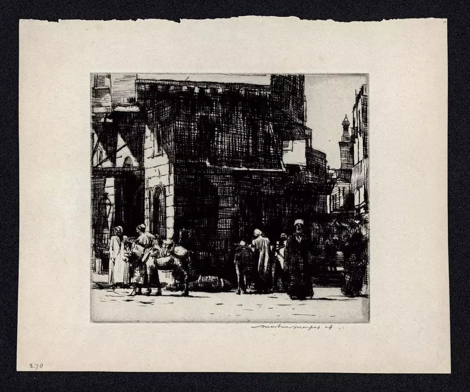 Mortimer Luddington Menpes - Pencil Signed Etching - A Street In Bulac Egypt