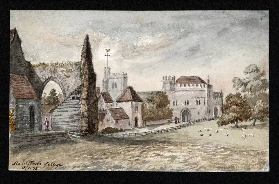 College Of All Saints, Maidstone 1878 - Watercolour Painting - Algerina Peckover (1841-1927)