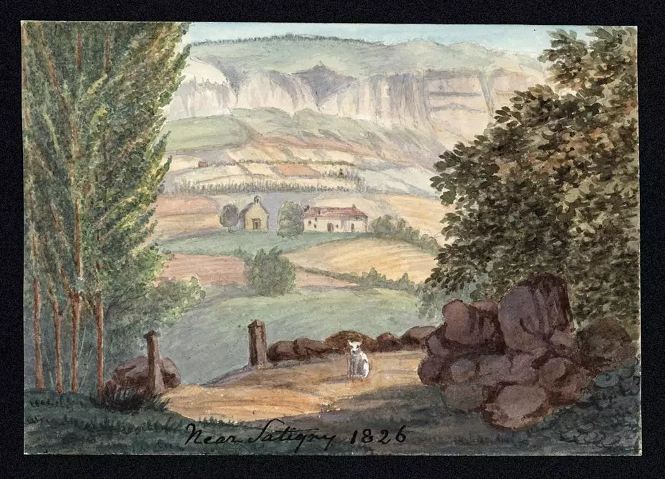 Elizabeth Campbell (1783-1861) - Watercolour Painting Satigny, Switzerland 1826