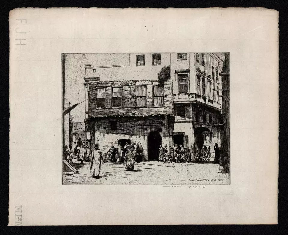 Mortimer Luddington Menpes - Pencil Signed Etching - Street Scene Cairo - 1914