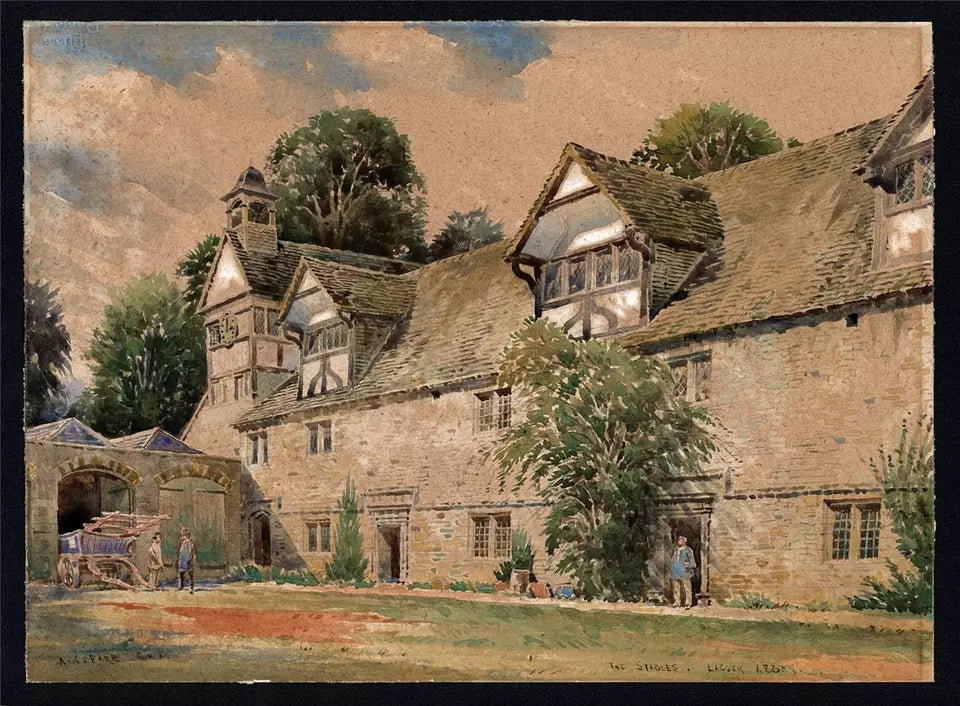 Arthur Charles Fare (1876-1958) Watercolour Painting - The Stables Lacock Abbey
