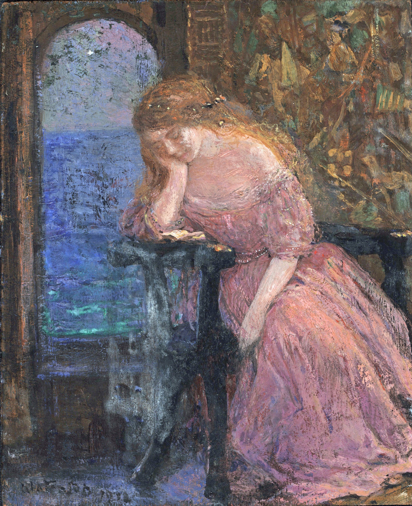 David Waterson (1870-1954) Oil Painting The Sea Window 1912