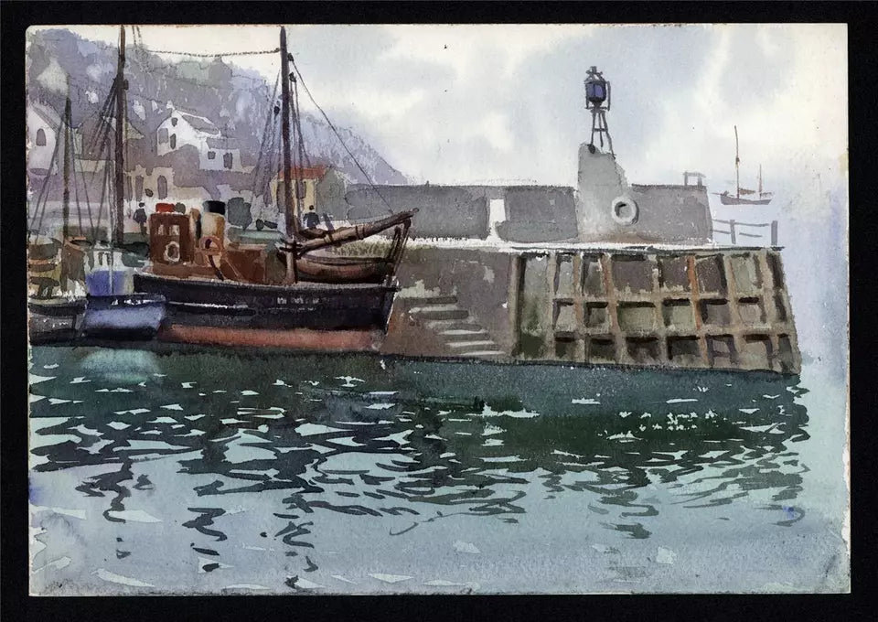 Arthur Royce Bradbury (1892-1977) Watercolour Painting - Brixham Devon 1957