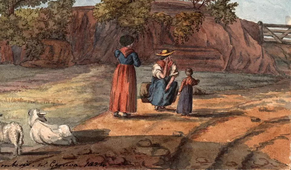 Elizabeth Campbell (1783-1861) Watercolour Painting - Pregny-Chambesy, Near Geneva, Switzerland 1824