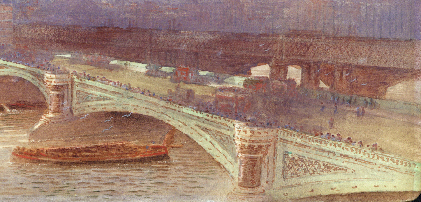 Frederick Edward Joseph Goff (1855-1931) Watercolour Painting - Blackfriars, London - River Thames