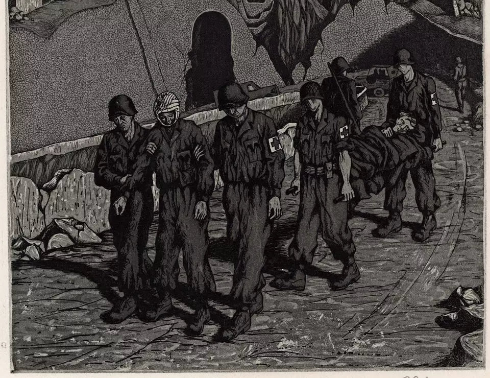 Rudolph Carl Von Ripper (1905-1960) - Pencil Signed Etching - World War Two Scene 1946 – WW2