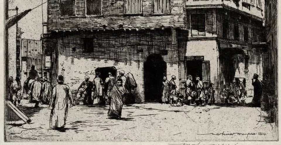 Mortimer Luddington Menpes - Pencil Signed Etching - Street Scene Cairo - 1914