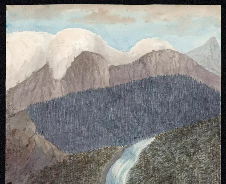 Elizabeth Campbell (1783-1861) Watercolour Painting - Lower Smadribach, Valley of Lauterbrunnen Switzerland 1820