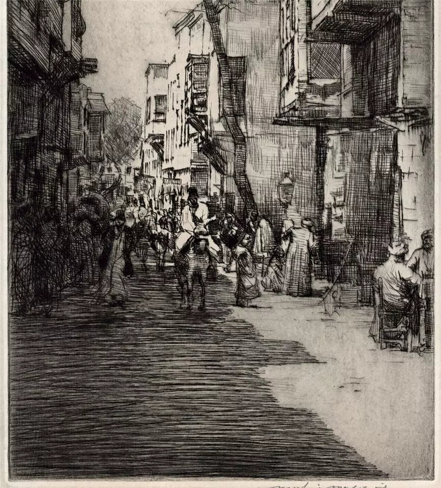 Mortimer Luddington Menpes - Pencil Signed Etching - Figures & Donkey In Street Scene