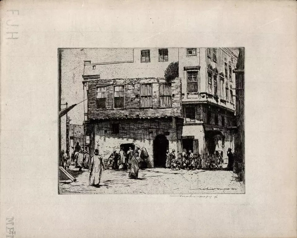 Mortimer Luddington Menpes - Pencil Signed Etching - Street Scene Cairo - 1914