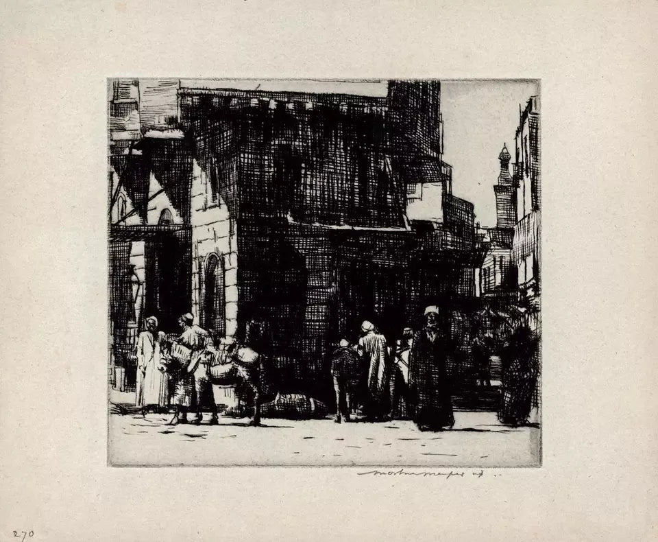 Mortimer Luddington Menpes - Pencil Signed Etching - A Street In Bulac Egypt