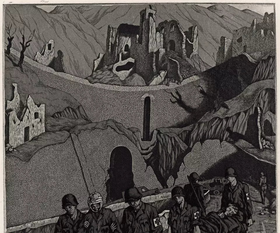 Rudolph Carl Von Ripper (1905-1960) - Pencil Signed Etching - World War Two Scene 1946 – WW2