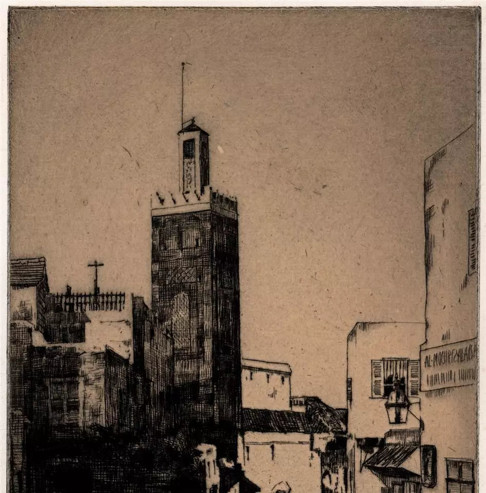 Mortimer Luddington Menpes - Signed Etching - Man In A Street, Cairo Egypt